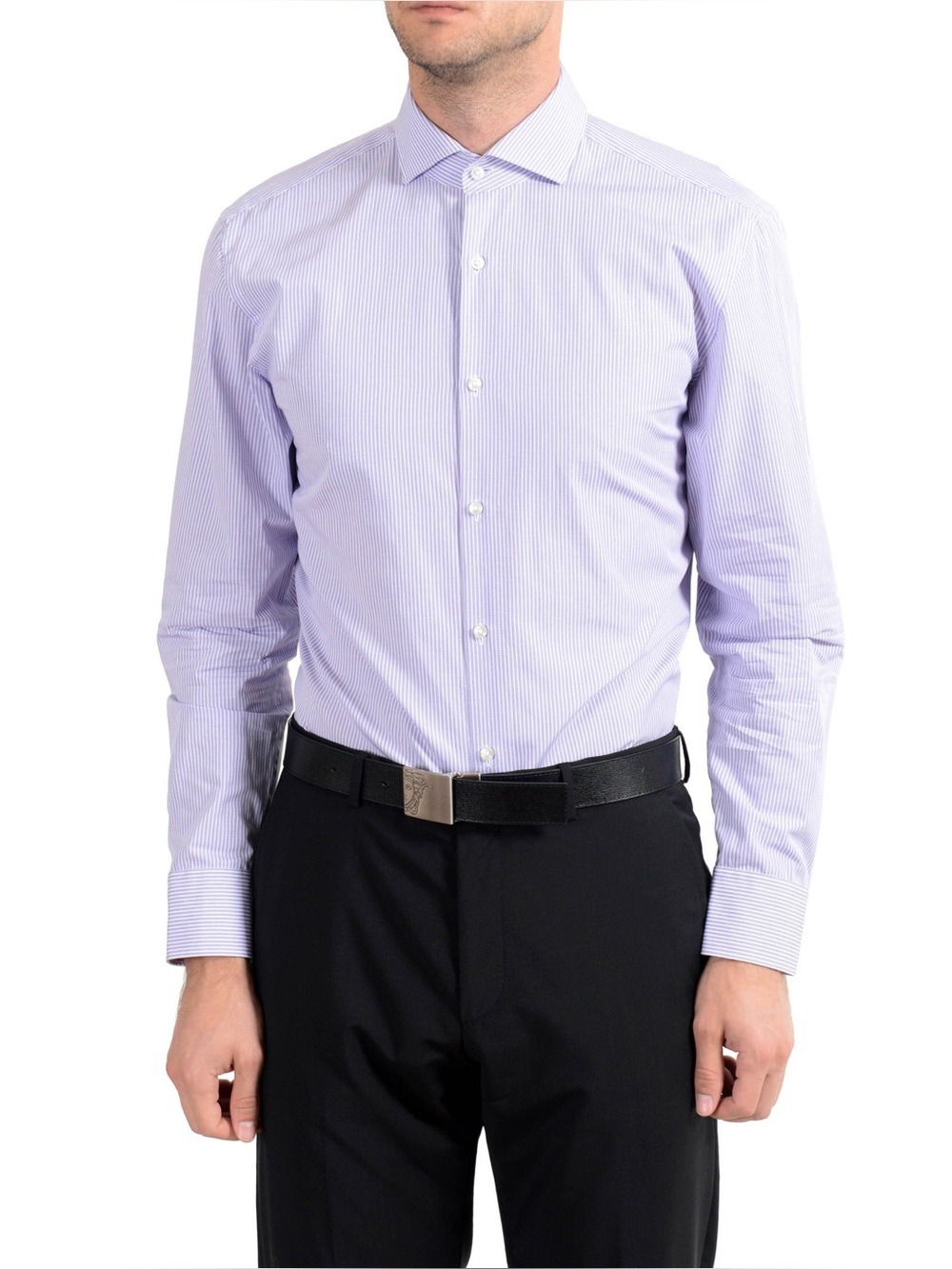 Hugo Boss Men's Striped Cotton Dress Shirt 16.5